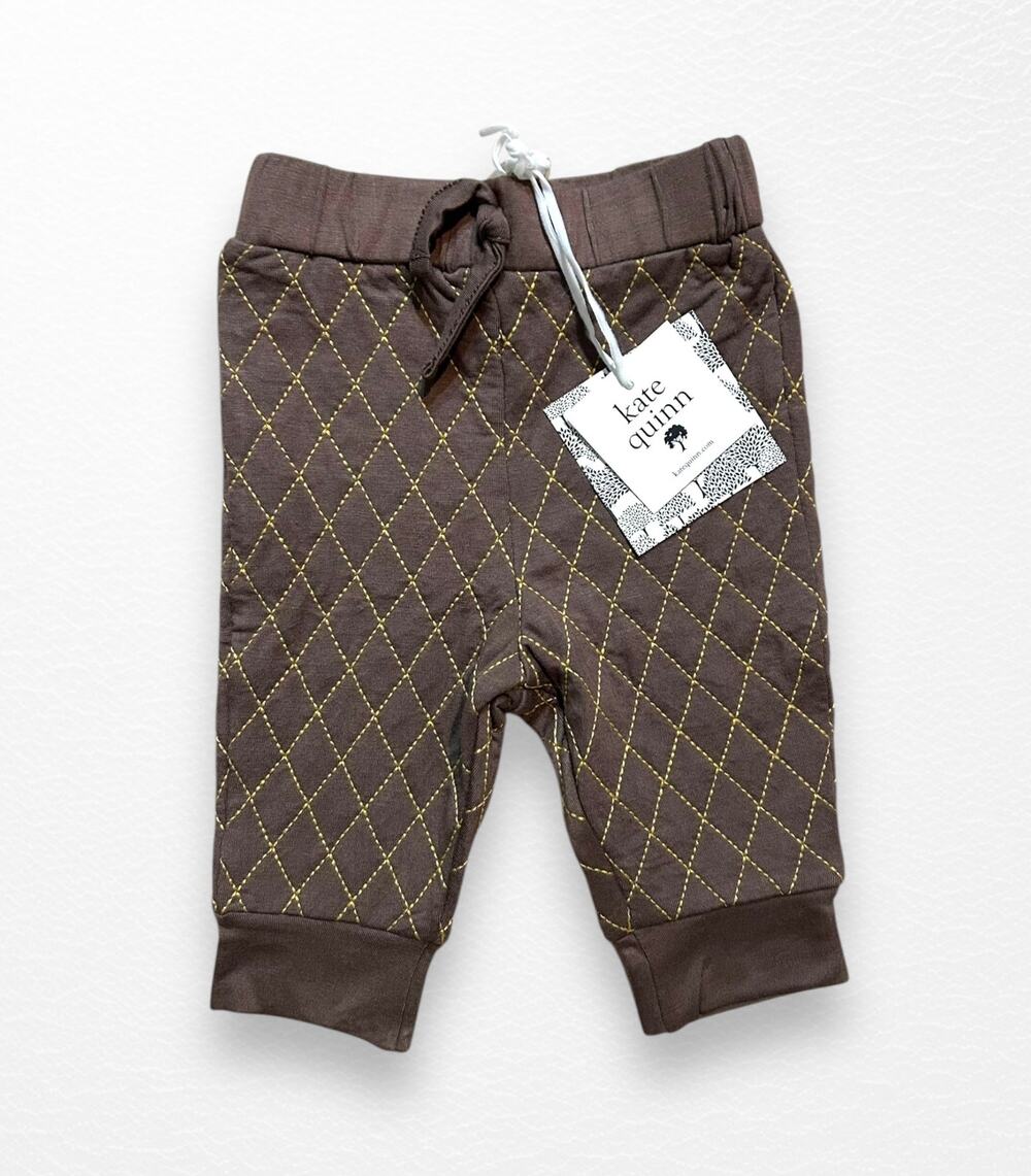 NWT Kate Quinn Quilted Bamboo Joggers, 3-6 Months